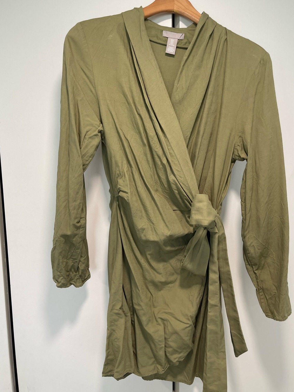 H&M Olive Green Wrap Mini Dress